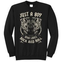 Rock Band Rock Concert Just A Boy Who Loves Rock And Roll Sweatshirt