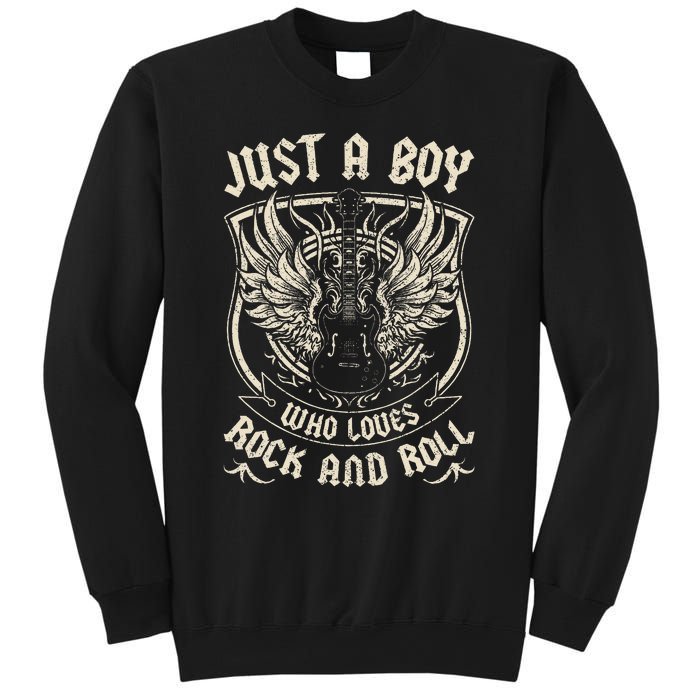 Rock Band Rock Concert Just A Boy Who Loves Rock And Roll Sweatshirt