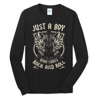 Rock Band Rock Concert Just A Boy Who Loves Rock And Roll Tall Long Sleeve T-Shirt