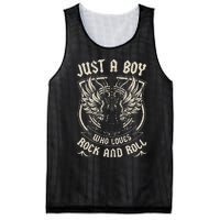 Rock Band Rock Concert Just A Boy Who Loves Rock And Roll Mesh Reversible Basketball Jersey Tank