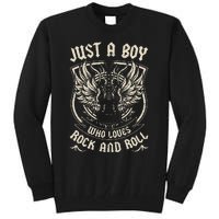 Rock Band Rock Concert Just A Boy Who Loves Rock And Roll Tall Sweatshirt