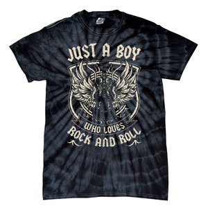 Rock Band Rock Concert Just A Boy Who Loves Rock And Roll Tie-Dye T-Shirt