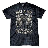 Rock Band Rock Concert Just A Boy Who Loves Rock And Roll Tie-Dye T-Shirt