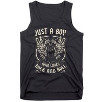 Rock Band Rock Concert Just A Boy Who Loves Rock And Roll Tank Top