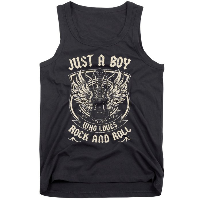 Rock Band Rock Concert Just A Boy Who Loves Rock And Roll Tank Top