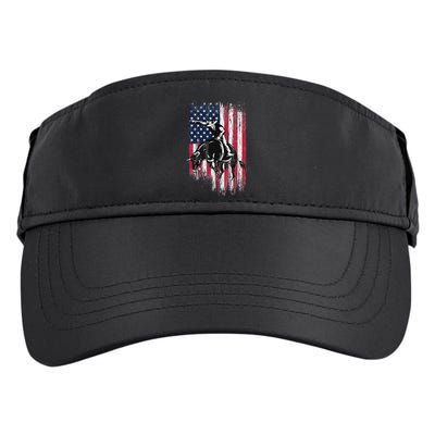 Rodeo Bull Rider Patriotic American Flag Cowboys Adult Drive Performance Visor