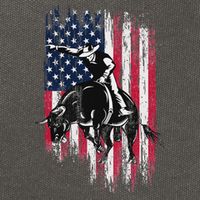 Rodeo Bull Rider Patriotic American Flag Cowboys Cotton Canvas Backpack