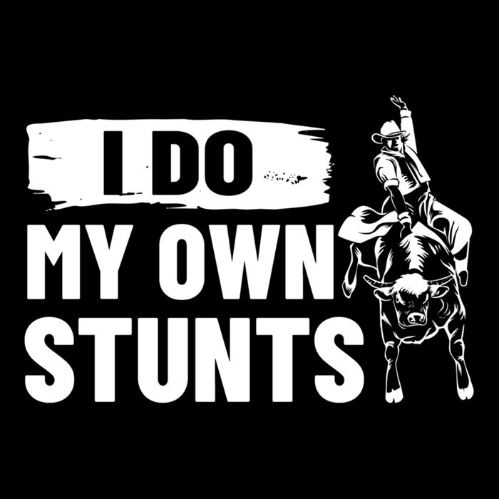 Rodeo Bull Rider I Do My Own Stunts Rodeo Party Bull Riding Gift Cooling Performance Crew T-Shirt