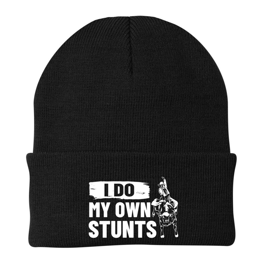 Rodeo Bull Rider I Do My Own Stunts Rodeo Party Bull Riding Gift Beanie
