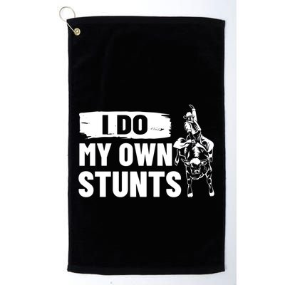 Rodeo Bull Rider I Do My Own Stunts Rodeo Party Bull Riding Gift Golf Towel