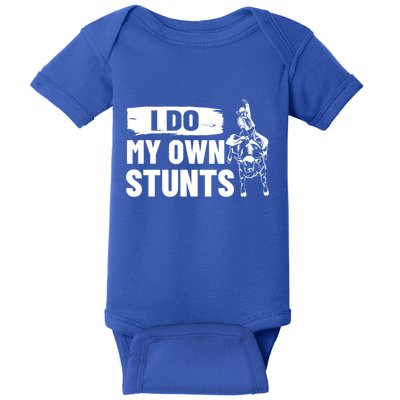 Rodeo Bull Rider I Do My Own Stunts Rodeo Party Bull Riding Gift Baby Bodysuit