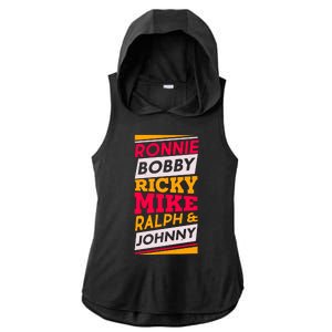 Ronnie Bobby Ricky Mike Ralph And Johnny Ladies PosiCharge Tri-Blend Wicking Draft Hoodie Tank