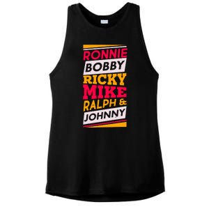 Ronnie Bobby Ricky Mike Ralph And Johnny Ladies PosiCharge Tri-Blend Wicking Tank