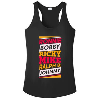 Ronnie Bobby Ricky Mike Ralph And Johnny Ladies PosiCharge Competitor Racerback Tank