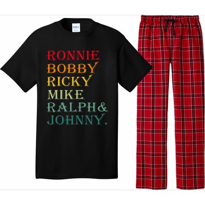 Ronnie Bobby Ricky Mike Ralph And Johnny Pajama Set