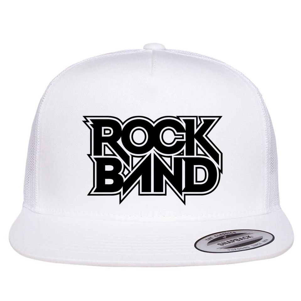 Rock Band Flat Bill Trucker Hat