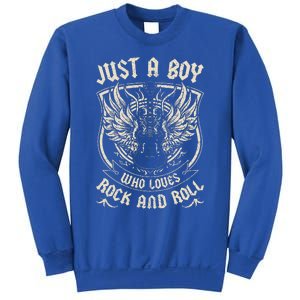 Rock Band Rock Concert Just A Boy Who Loves Rock And Roll Sweatshirt