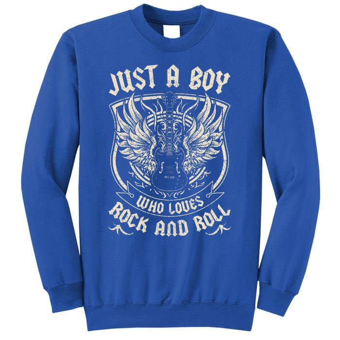 Rock Band Rock Concert Just A Boy Who Loves Rock And Roll Sweatshirt