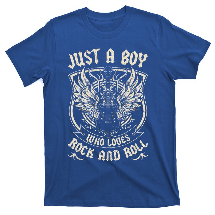 Rock Band Rock Concert Just A Boy Who Loves Rock And Roll T-Shirt