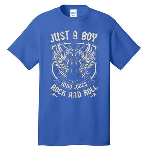 Rock Band Rock Concert Just A Boy Who Loves Rock And Roll Tall T-Shirt