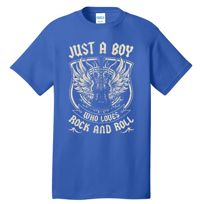 Rock Band Rock Concert Just A Boy Who Loves Rock And Roll Tall T-Shirt