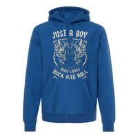 Rock Band Rock Concert Just A Boy Who Loves Rock And Roll Premium Hoodie