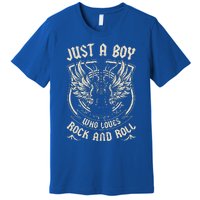 Rock Band Rock Concert Just A Boy Who Loves Rock And Roll Premium T-Shirt