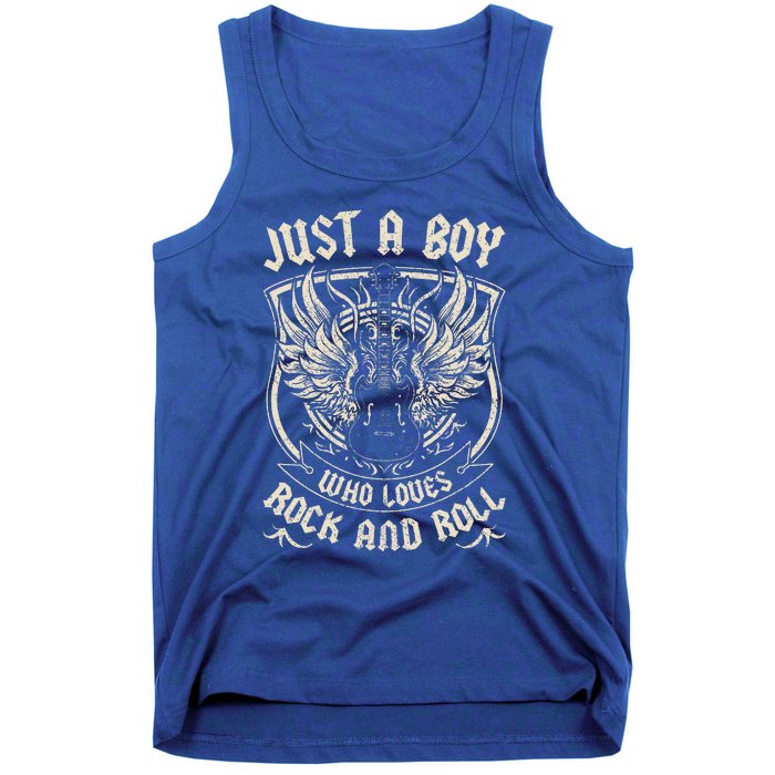 Rock Band Rock Concert Just A Boy Who Loves Rock And Roll Tank Top