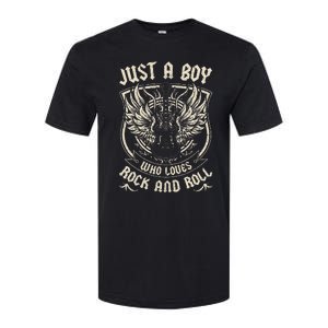 Rock Band Rock Concert Just A Boy Who Loves Rock And Roll Softstyle CVC T-Shirt