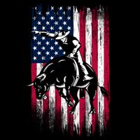 Rodeo Bull Rider Patriotic American Flag Cowboys Sweatshirt