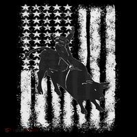 Rodeo Bull Riding Distressed Grunge American Flag Keepsake 16 in Basic Backpack
