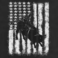 Rodeo Bull Riding Distressed Grunge American Flag Keepsake Golf Towel