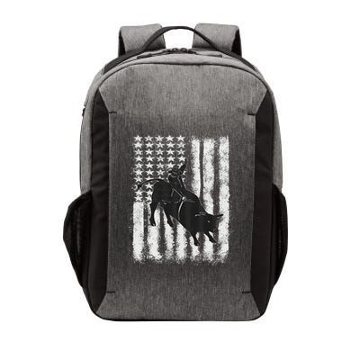 Rodeo Bull Riding Distressed Grunge American Flag Keepsake Vector Backpack