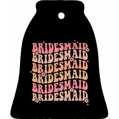 Retro Bridesmaid Ceramic Bell Ornament