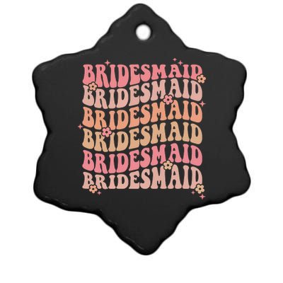 Retro Bridesmaid Ceramic Star Ornament