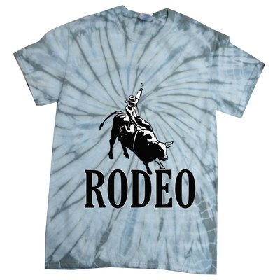 Rodeo Bull Rider Cowboy Riding A Bull At The Rodeo Tie-Dye T-Shirt