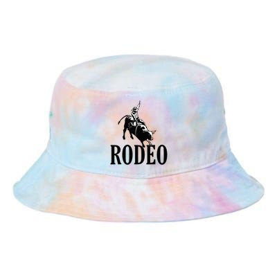 Rodeo Bull Rider Cowboy Riding A Bull At The Rodeo Tie Dye Newport Bucket Hat