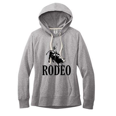 Rodeo Bull Rider Cowboy Riding A Bull At The Rodeo Women's Fleece Hoodie