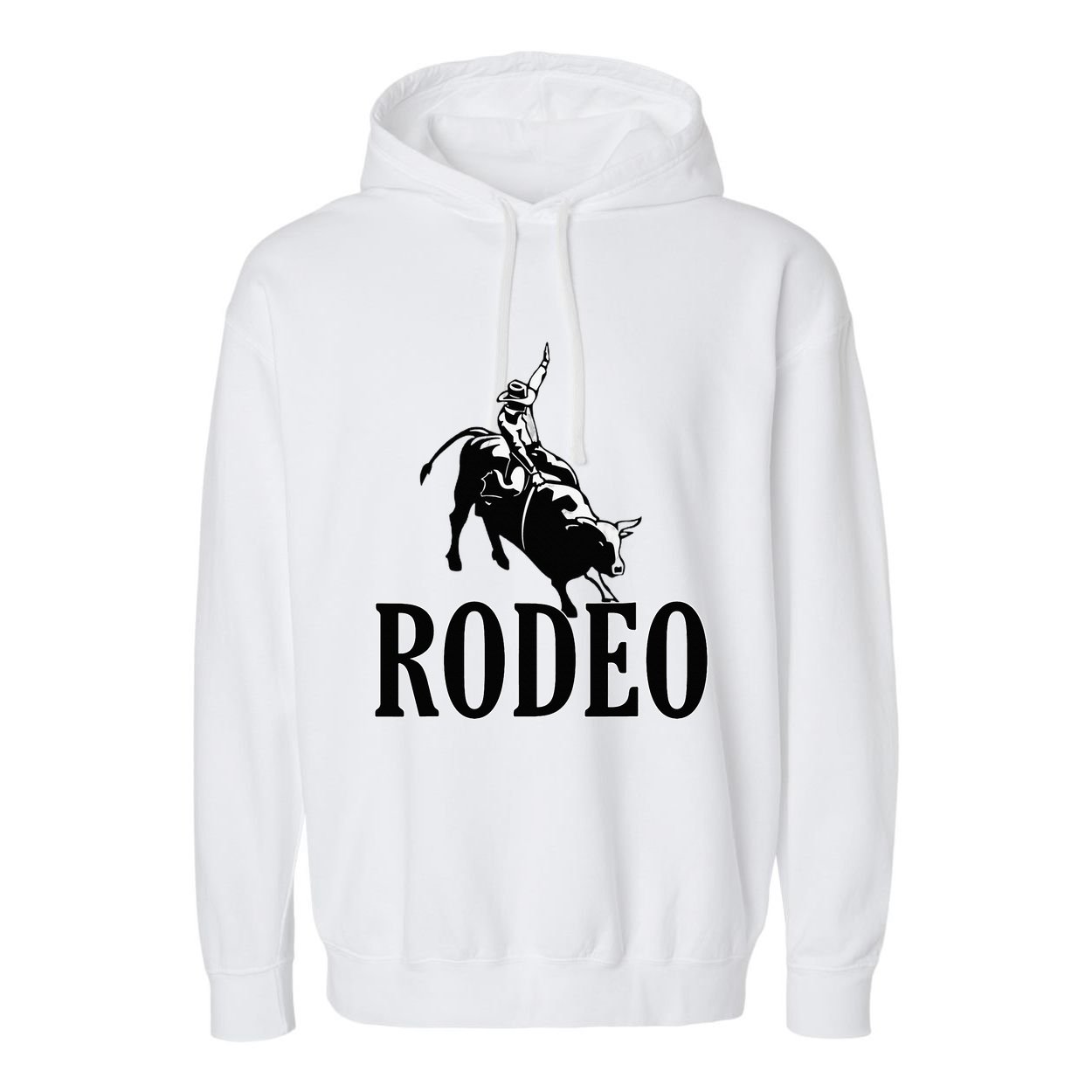 Rodeo Bull Rider Cowboy Riding A Bull At The Rodeo Garment-Dyed Fleece Hoodie