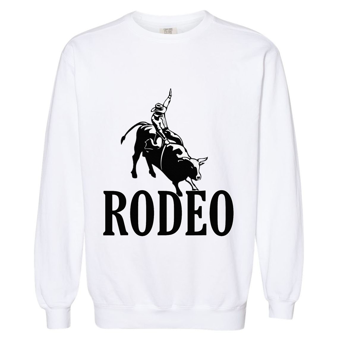 Rodeo Bull Rider Cowboy Riding A Bull At The Rodeo Garment-Dyed Sweatshirt