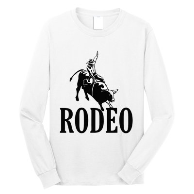 Rodeo Bull Rider Cowboy Riding A Bull At The Rodeo Long Sleeve Shirt