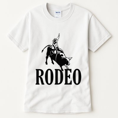 Rodeo Bull Rider Cowboy Riding A Bull At The Rodeo Tall T-Shirt
