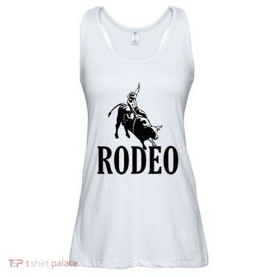 Rodeo Bull Rider Cowboy Riding A Bull At The Rodeo Ladies Essential Flowy Tank