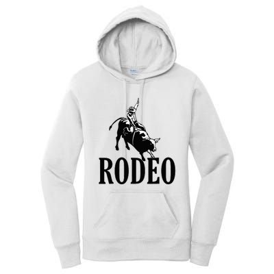 Rodeo Bull Rider Cowboy Riding A Bull At The Rodeo Women's Pullover Hoodie