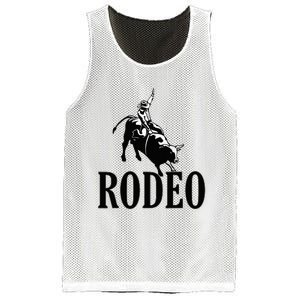 Rodeo Bull Rider Cowboy Riding A Bull At The Rodeo Mesh Reversible Basketball Jersey Tank