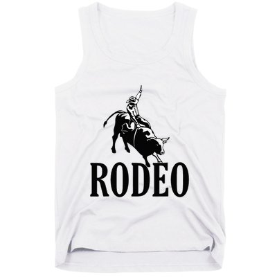 Rodeo Bull Rider Cowboy Riding A Bull At The Rodeo Tank Top