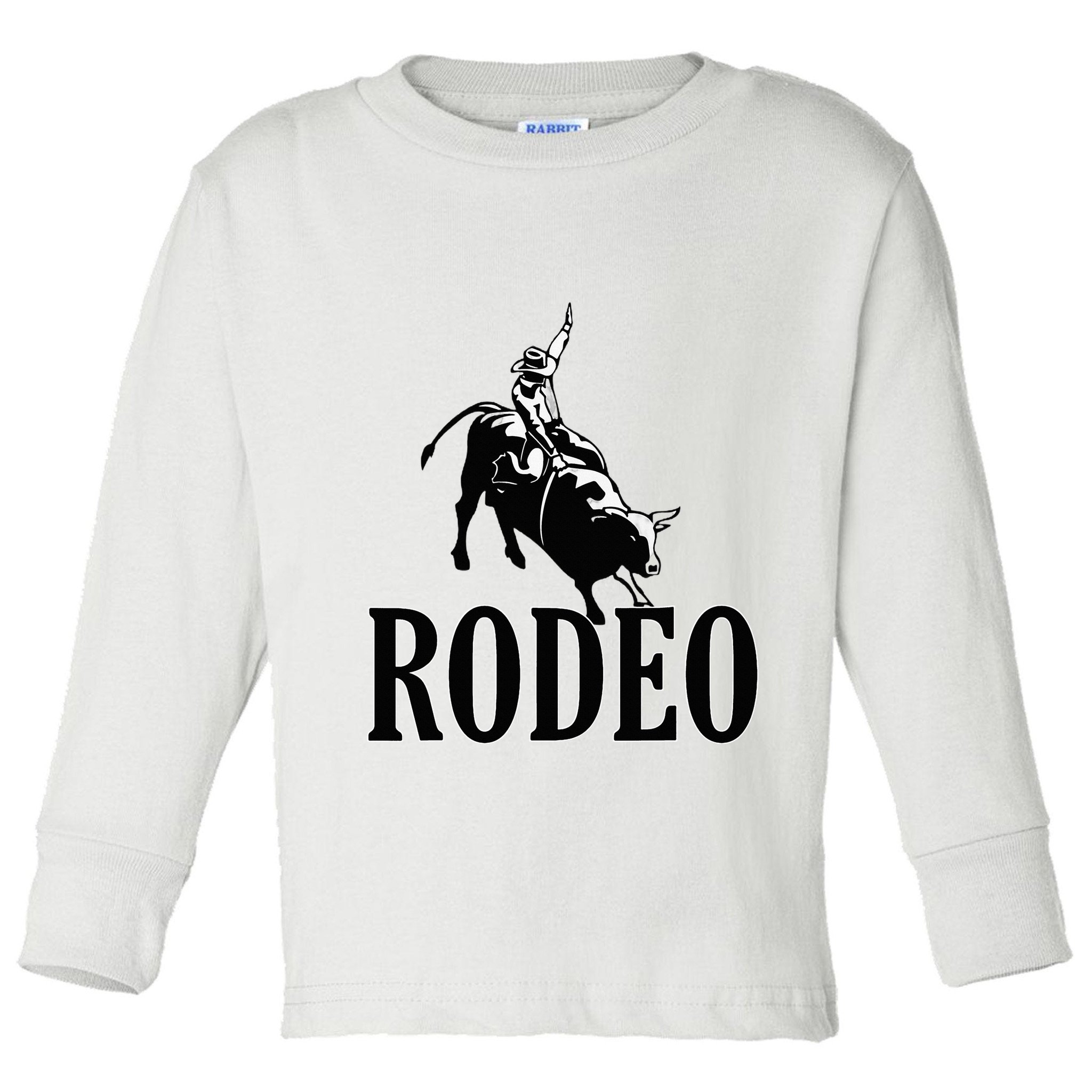 Rodeo Bull Rider Cowboy Riding A Bull At The Rodeo Toddler Long Sleeve Shirt