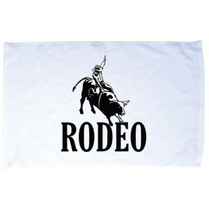 Rodeo Bull Rider Cowboy Riding A Bull At The Rodeo Microfiber Hand Towel