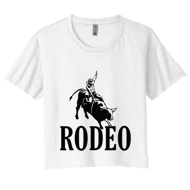 Rodeo Bull Rider Cowboy Riding A Bull At The Rodeo Crop Top