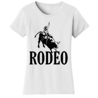 Rodeo Bull Rider Cowboy Riding A Bull At The Rodeo Women's T-Shirt